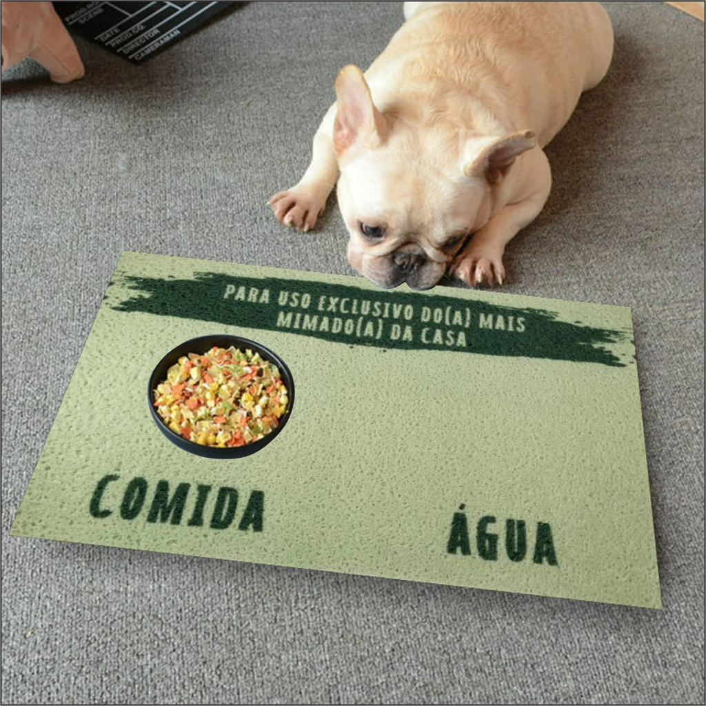 Tapete Capacho Para Agua e Comida Comedouro + Mimado Verde Limão com ...