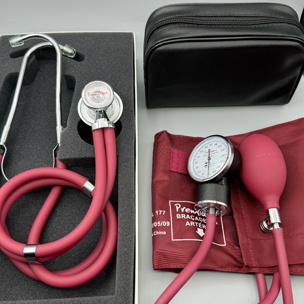 Kit Enfermagem Estetoscópio Rappaport Esfigmo Ap Pressão Premium + Bolsa