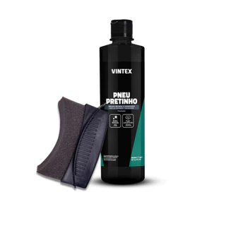 Pneu Pretinho Brilho Intenso Vintexx 500 ml + Aplicador com Base de Plastico