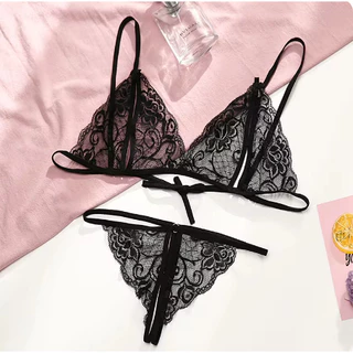 Conjunto de Lingerie de Renda Apressadinha Marido Apressado com Abertura