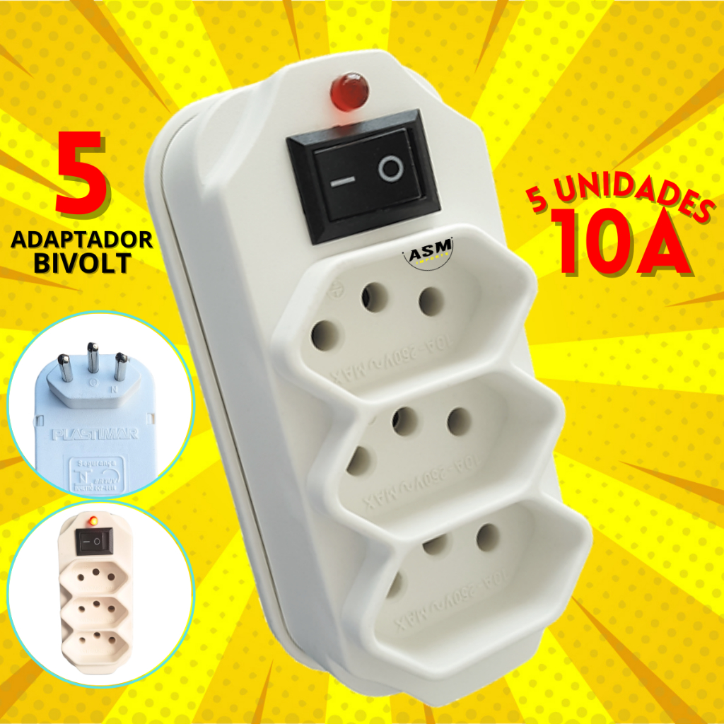 The Benjamin CDセット 5unidades Benjamin adaptador com Interruptor Liga e Desliga/ 3