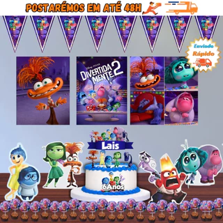 Kit Festa Pronta Divertidamente 2 personalizado com nome, Aniversário Menino Menina Divertidamente