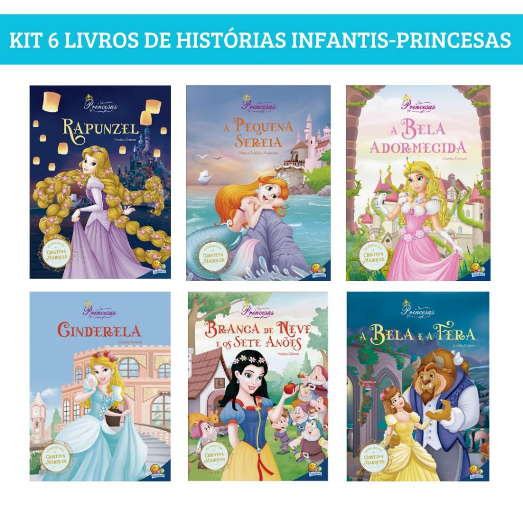 Kit 6 Livros de historias infantis - Meu sonho de princesa