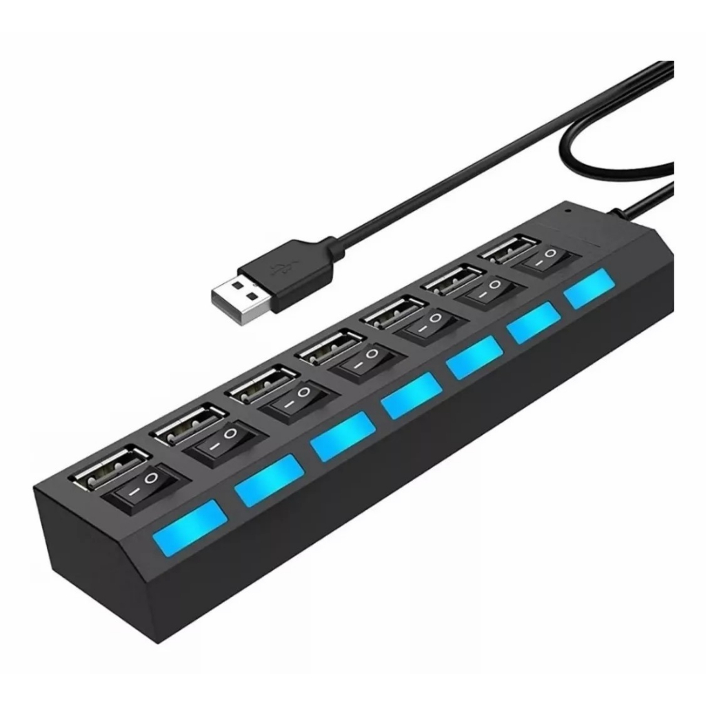 Hub USB com 7 Entradas USB 2.0 de Alta Velocidade com Botão Liga ...
