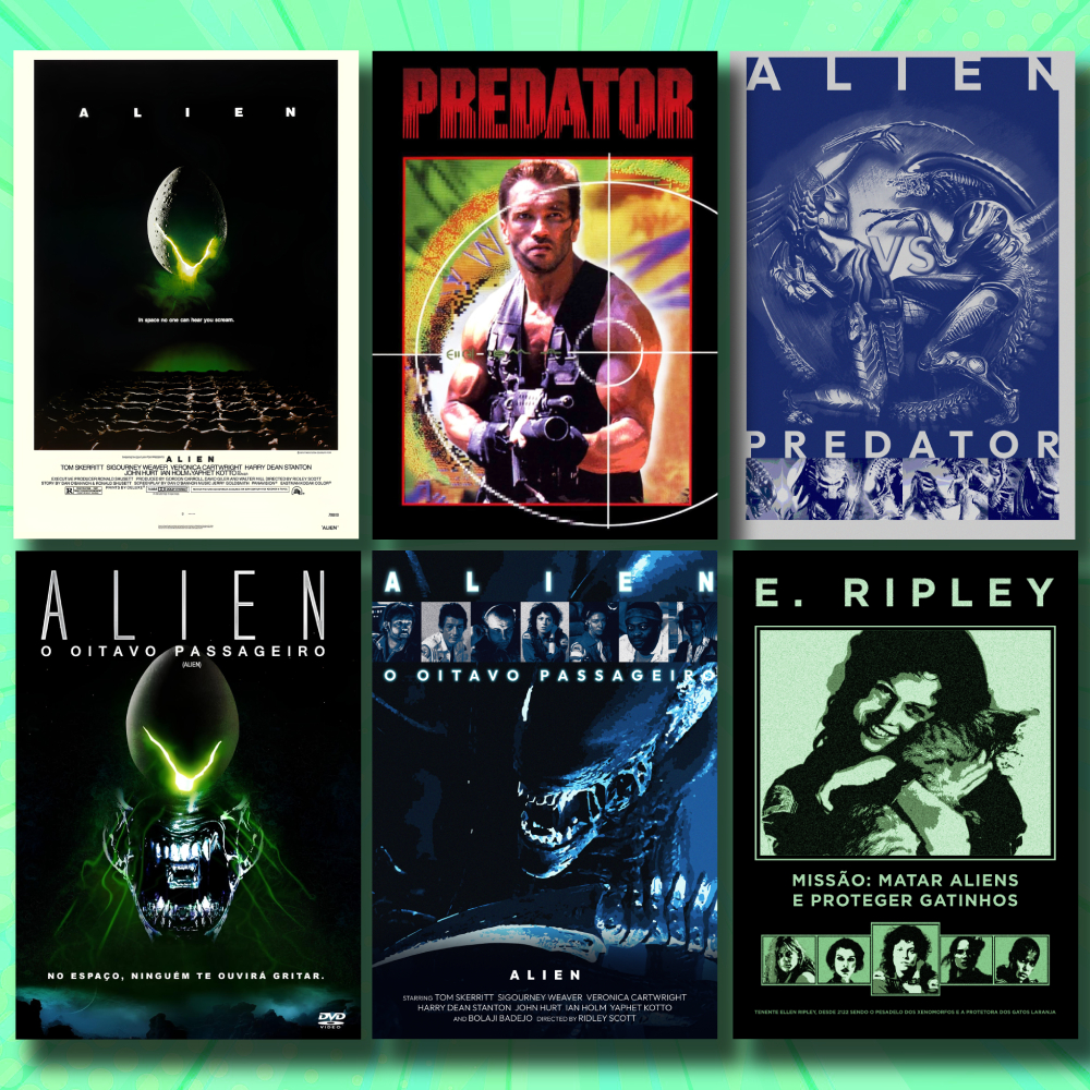 Poster filme ALIEN / PREDADOR [Alien - O Oitavo Passageiro, Ellen ...