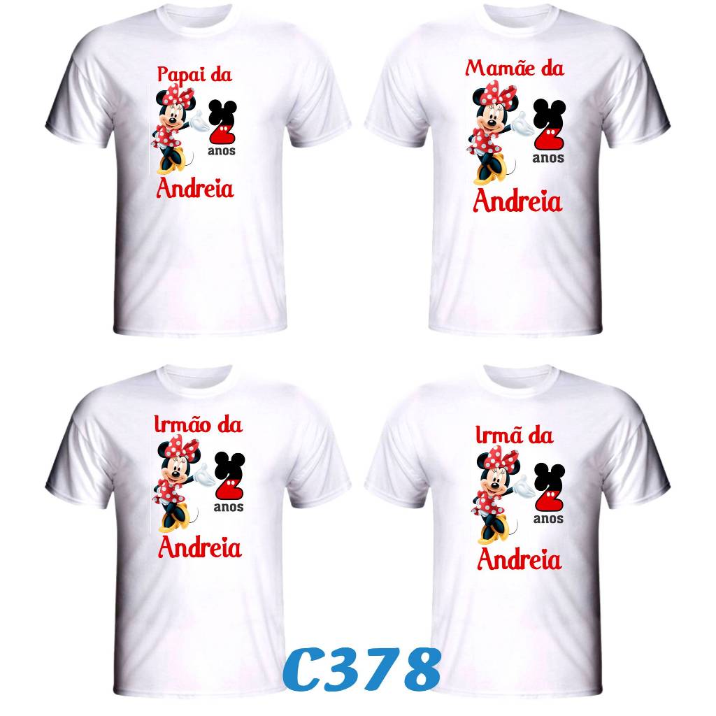 Minnie Camiseta De Aniversario Personalizada Kit Camisetas Minnie Vermelha  Personalizadas Para Aniversário, image size:1024x1024