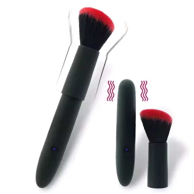 Vibrador Bullet con 10 Vibraciones Formato Brocha de Maquillaje Súper Potente Recargable por USB