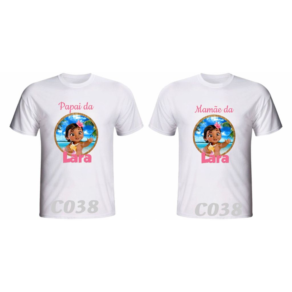 Camiseta Personalizada Moana Baby Blusa Negra Con MoÃ±o Camisa