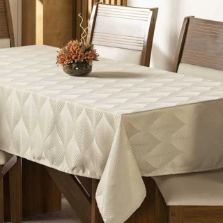 Toalha de Mesa 4 lugares Quadrada Delicata Tecido Jacquard 1,40x1,40