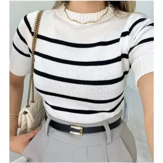 Blusa Listrada Modal manga curta