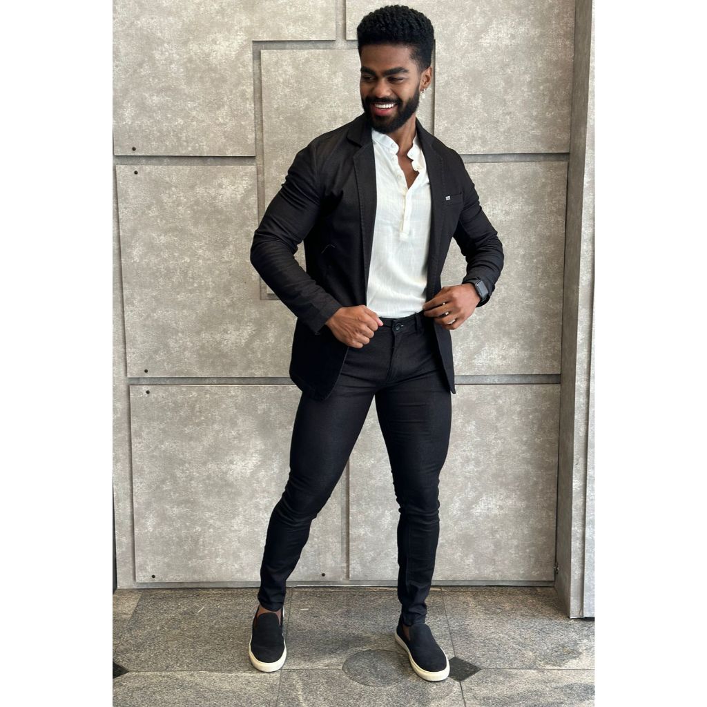 Blazer Esporte Fino CalÃ§a Jeans Blazer Cala Jeans Roupa Social