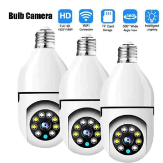 Kit 1 -3 Câmera segurança wifi ip sem fio 360 com encaixe lampada bocal aplicativo yoosee ptz full HD