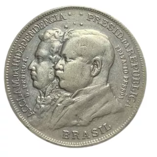 2000 réis - 1922 - Centenário da Independência - PRATA 500