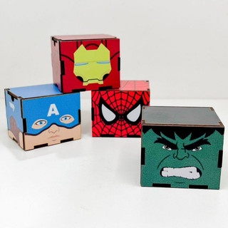 5/10/15/20PCS Mini Cubos Vingadores em MDF - Lembrancinha Porta Bombom ...
