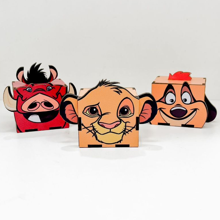 5/10/15/20PCS Mini Cubos Rei Leão em MDF - Lembrancinha Porta Bombom ...
