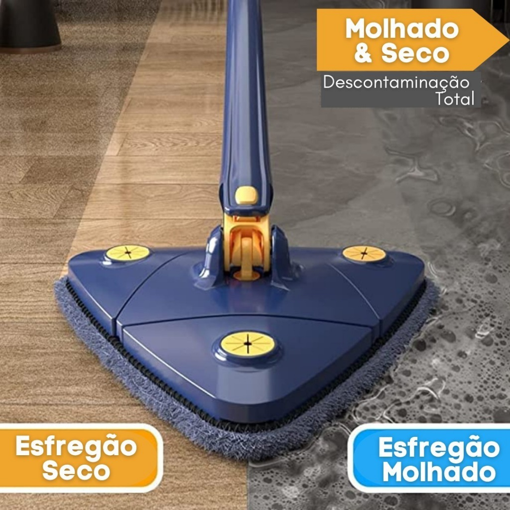 MOP Esfregão De Limpeza Triangular Esfregão Giratório Ajustável