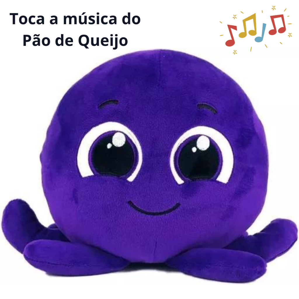 Ursinho de Pelúcia Bolofofo Pow Musical Pão de Queijo Roxo