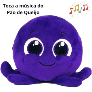 Ursinho de Pelúcia Bolofofo Pow Musical Pão de Queijo Roxo