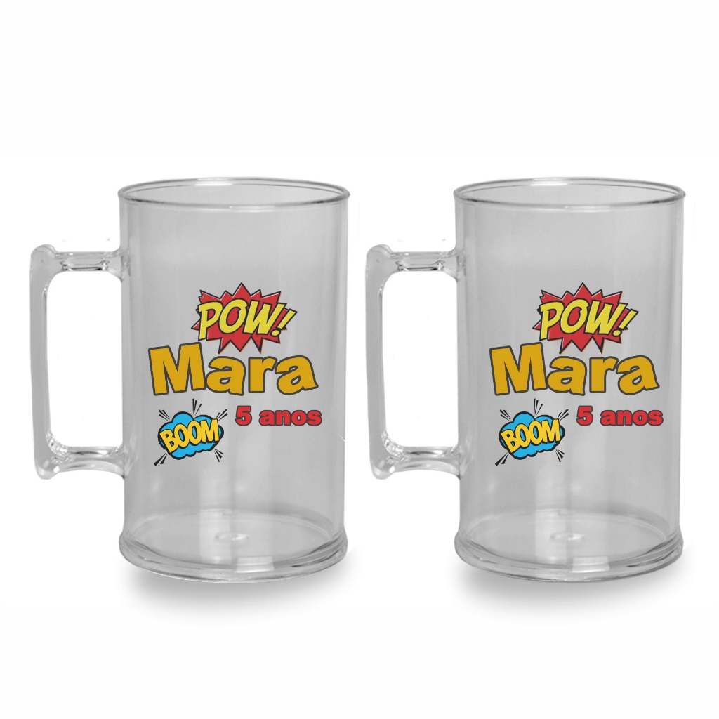 Canecas Acrílicas 300ml personalizadas - PERSONALIZAÇÃO DE 1 LADO