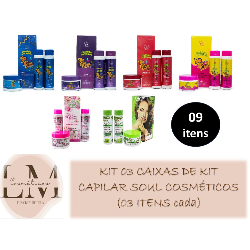 SUPER SOUL SHOW 2・3・6・7・8・9 セット Pack Sortidos 03 caixas Kit Capilar Soul Cosméticos Sh+Con+Masc