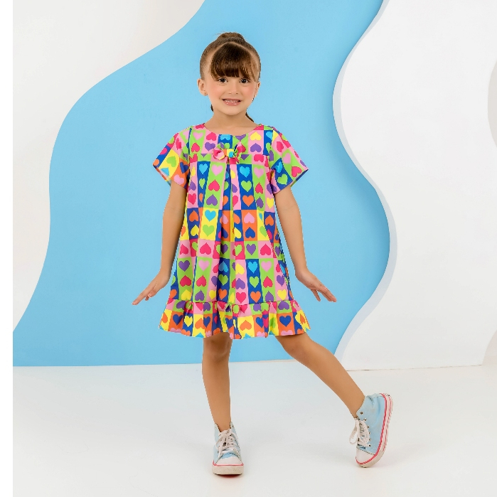 Vestido trapézio infantil temático casual meninas Shopee Brasil