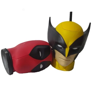 Copos Deadpool e Wolverine Cinemark Cabeça 3d Realista Marvel exclusivo Canudo com Tampa Deadpool 3