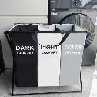Cesto De Roupa Suja Organizador 3 Divisórias Dobrável