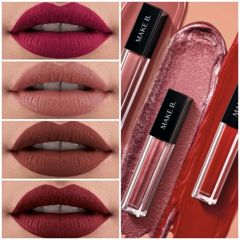 Batom Líquido Make B. mate, diamond e gloss 5 ml o Boticário em Oferta na Shopee