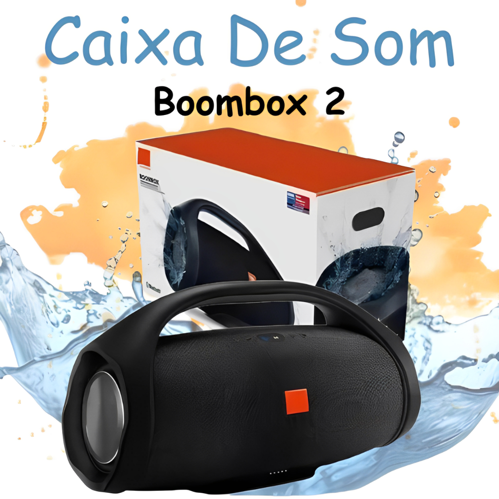 Caixa De Som Boombox 2 Bluetooth Portátil 35 CM Resistente Água