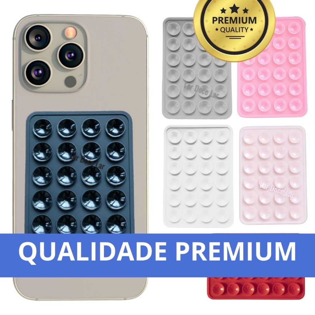 Suporte para Celular Silicone Adesivo de Capa Generica Ventosa Reforçado Premium - Envio Rápido