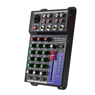 VEDO Professional 3-Channel Portable Sound Mixer Console Computer Input 48v Power Model Number Certification Origin