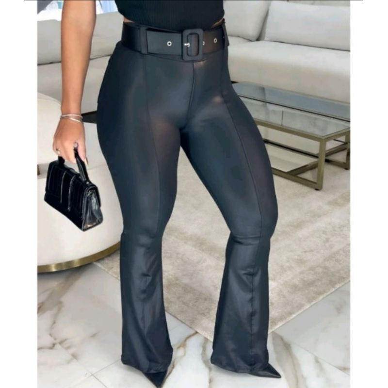 Cala Resinada Cala Flare Calça Preta Boot Cut Calça Flare Tecido