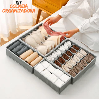 Kit 4 Colmeia Organizadora Para Gavetas Guarda-Roupas/cor enviada aleatoriamente
