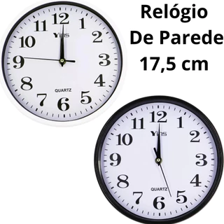 Relógio Parede Redondo Cozinha Sala Quarto 17,5cm Excelente para decorar ambientes internos