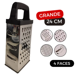 Ralador Aço Inox 4 Faces Resistente 24 cm Cozinha Para Verduras Legumes Queijo Multiuso