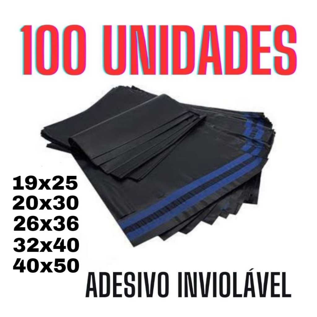 Kit 100 Unidades Envelope De Segurança Aba Adesiva Embalagem Correio Ecommerce Saco Adesivado
