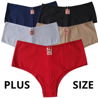 Kit 5 Calcinhas Plus Size Calçola Cintura Alta De Algodão