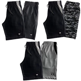 Kit 2 Bermudas Moletom Masculina Lisa 100% Conforto Algodão Treino