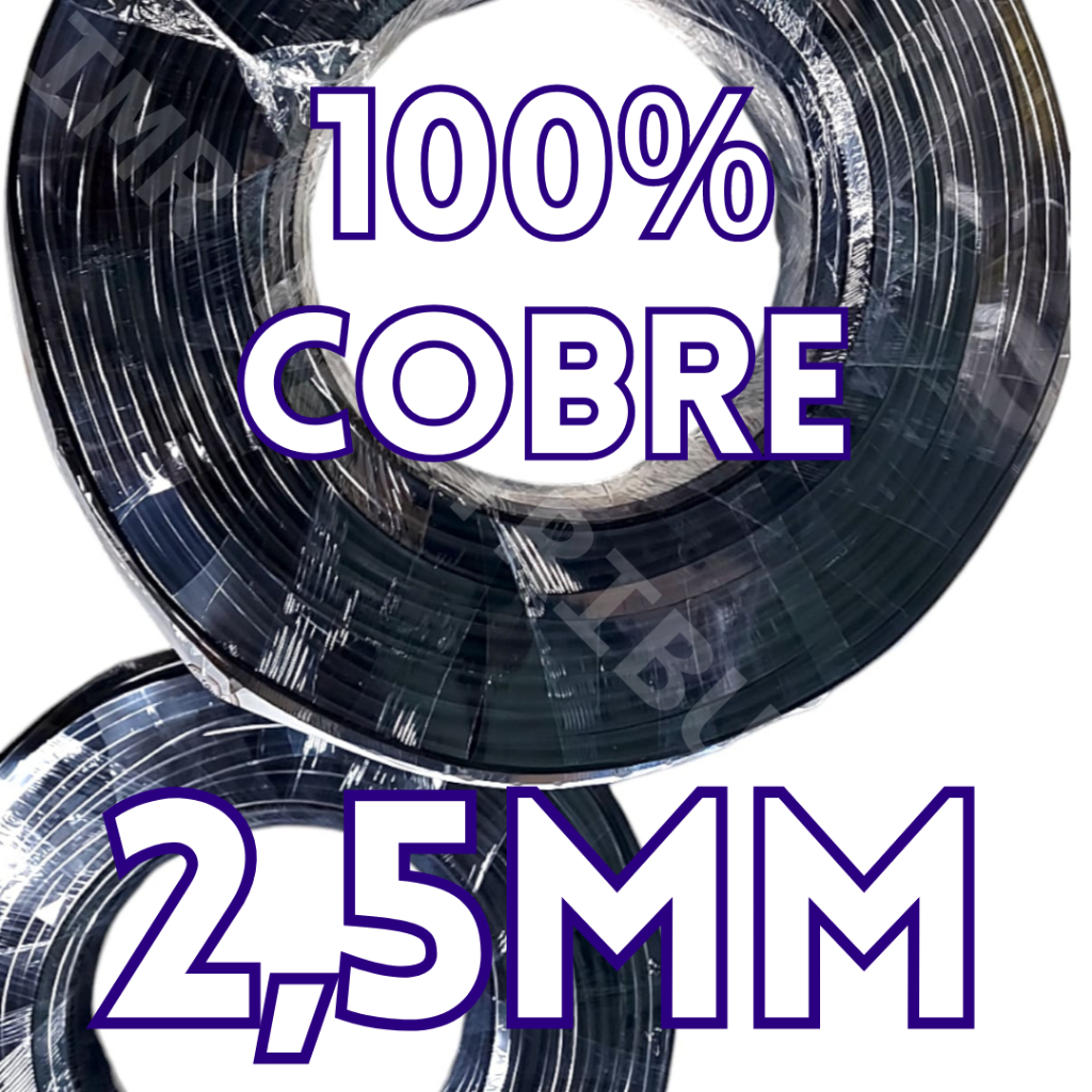 Fio cabo elétrico Flexível 2,5mm 100% cobre 100 metros