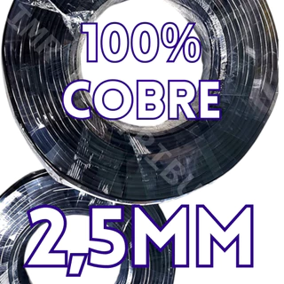 Fio cabo elétrico Flexível 2,5mm 100% cobre 100 metros