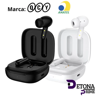 Fone de Ouvido QCY T13 com 4 Microfones ENC e Bluetooth 5.1 - Preto, Branco e Rosa - TWS 5.3 Sem Fio