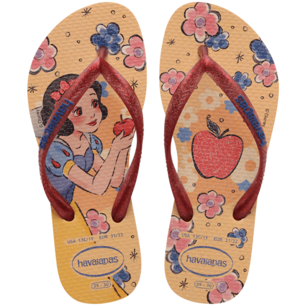 Chinelo Havaianas Infantil Slim Princess Menina Princesa Rosa