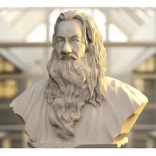 Busto Gandalf Senhor dos Anéis Mago Action Figure Nerd mago 3d boneco Hobbit escultura impressão