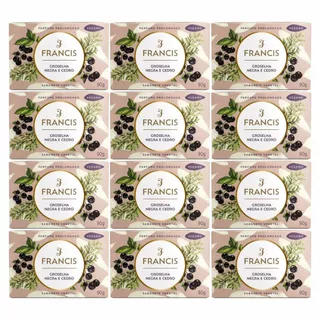 Kit 12 Sabonetes Francis Groselha Negra e Cedro 90g