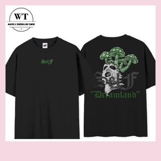 Enviado em 24 horas Self Dreamlan Moda nova streetwear 100% algodão camiseta oversized casal casa casual camiseta