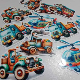 40 Apliques Personalizados Meio de Transporte Toppers Recortado Tubete Enfeites Tags - LEIA DESCRIÇÃO