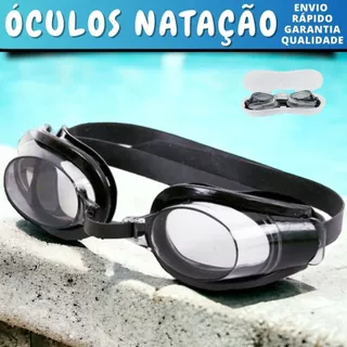 Óculos Natação Infantil e Adulto Kit Com Estojo e Lente Anti Embaçamento Praia Piscina