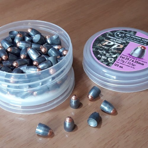 SLUG DARDO 6.35 RBS AÇO POWER PUNCH PP 125 UN. 6.35mm, 2.17g (33.5gr) SLUG COM PONTA DE AÇO BIG BORE