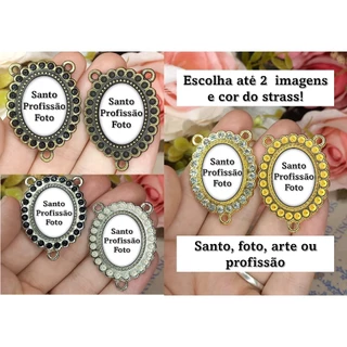 Entremeio personalizado para terço | Com santo, foto ou profissão, já vai com strass aplicado