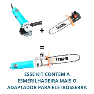 Kit Esmerilhadeira E Lixadeira + Adaptador Motosserra 110v